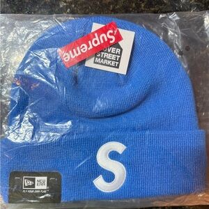 Supreme New Era S Logo Blue Beanie